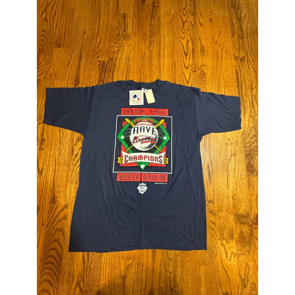 Vintage 1992 Atlanta Braves Starter T-Shirt Mens‎ Large NWT NL West Champions